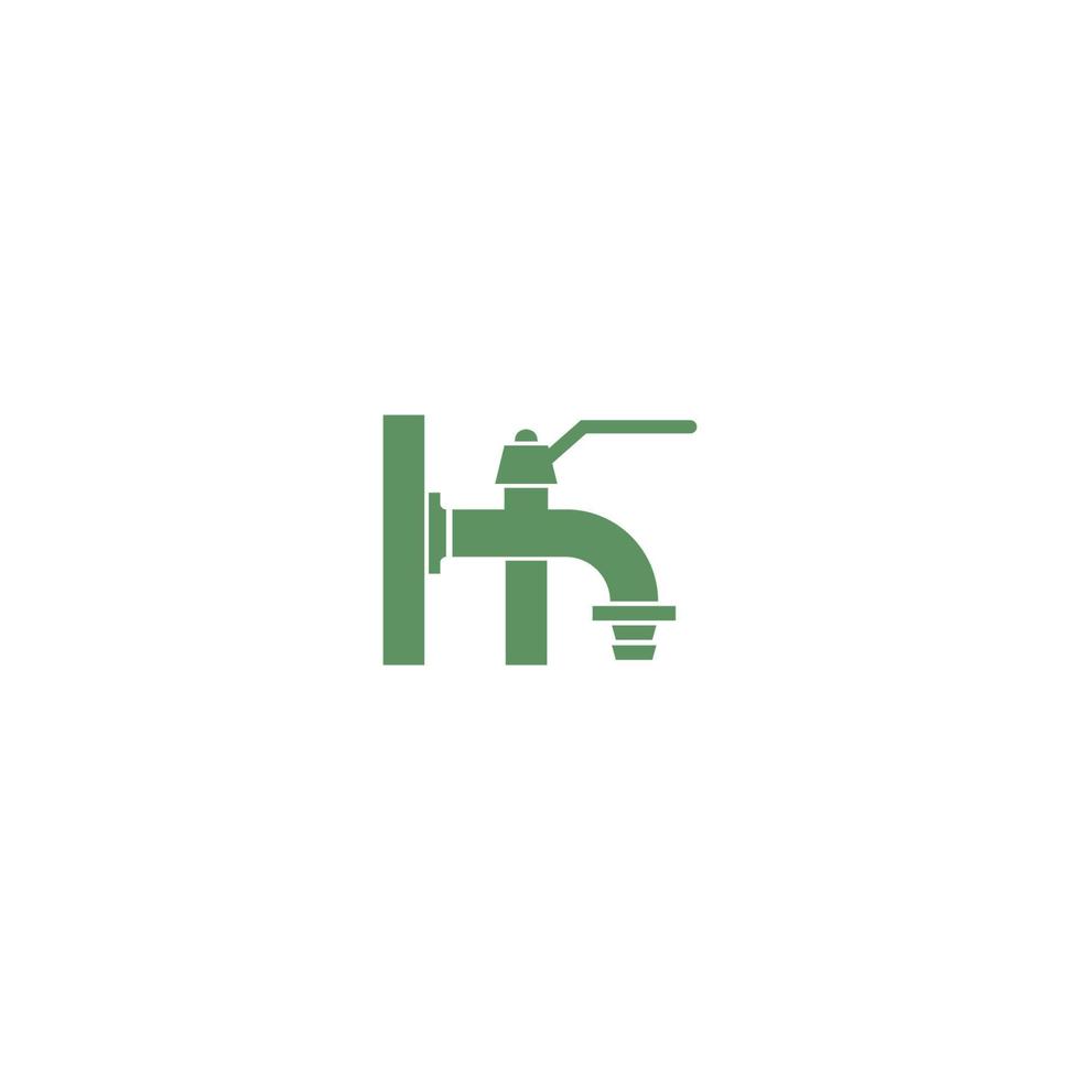 Faucet icon with letter H logo design vector