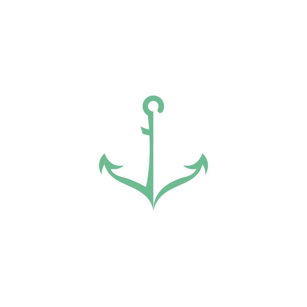 Anchor icon logo design template vector