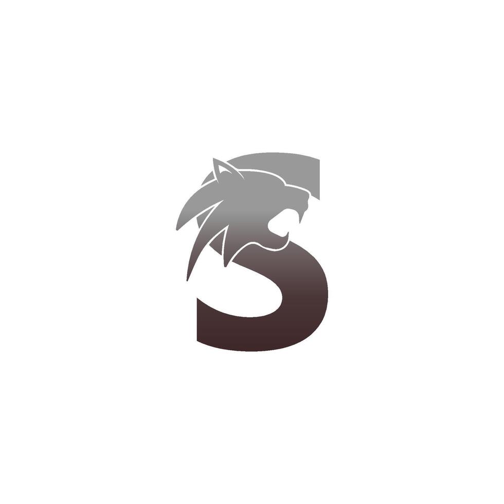 Letter S with panther head icon logo vector