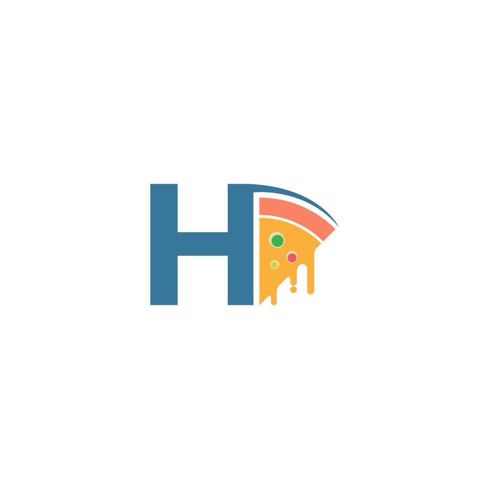 Letter H with pizza icon logo vector