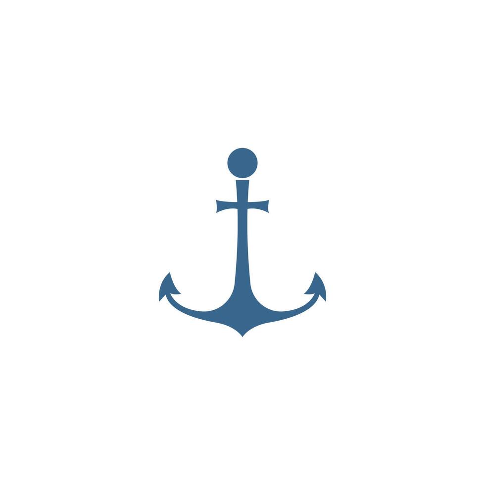 Anchor icon logo design template vector