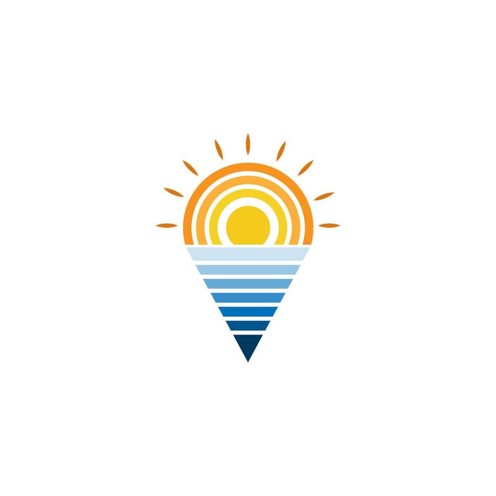 plantilla de diseño de vector de logotipo de icono de puesta de sol