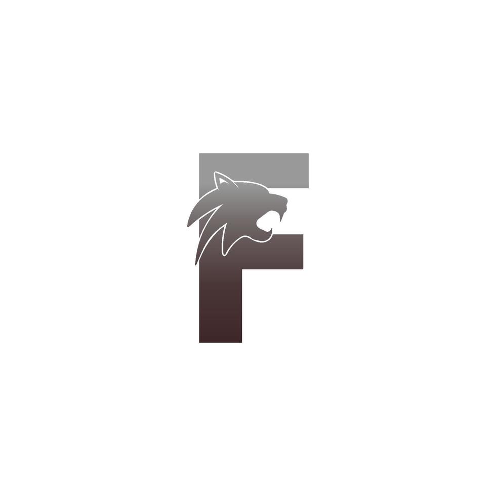 letra f con vector de logotipo de icono de cabeza de pantera