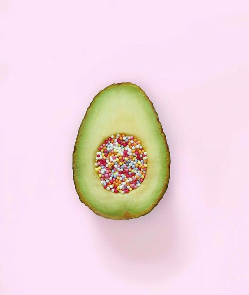 Avocado rainbow slice photo
