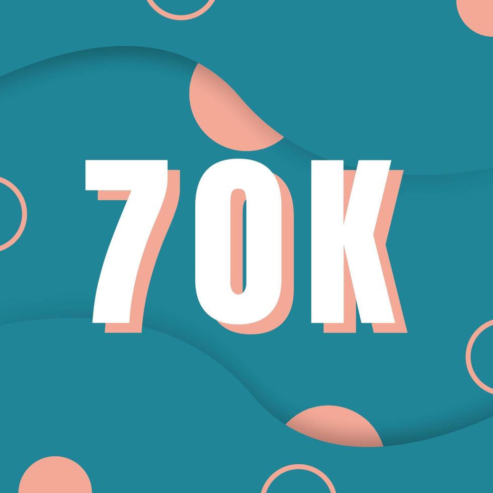 70K  followers of social media background design vector
