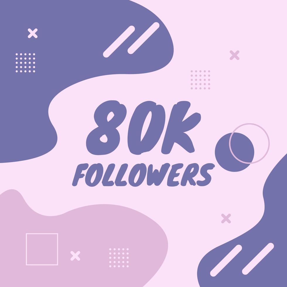 Thank you 80k followers with memphis element vector
