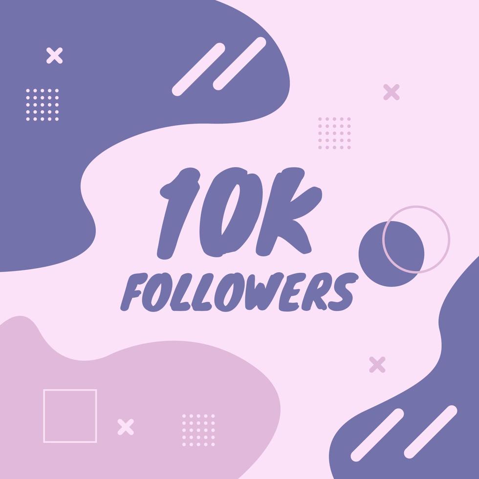 Thank you 10k followers with memphis element vector