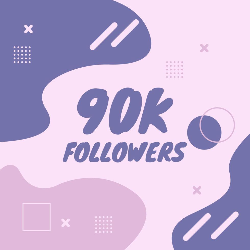 Thank you 90k followers with memphis element vector