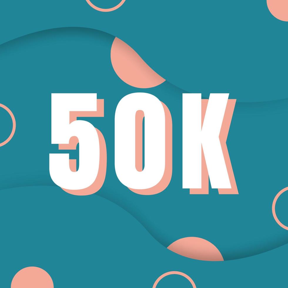 50K  followers of social media background design vector