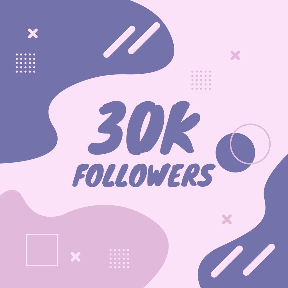 Thank you 30k followers with memphis element vector