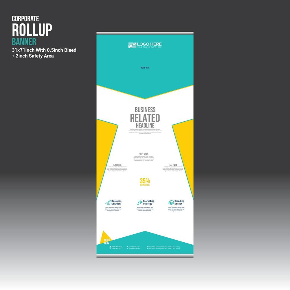 vector roll up banner design