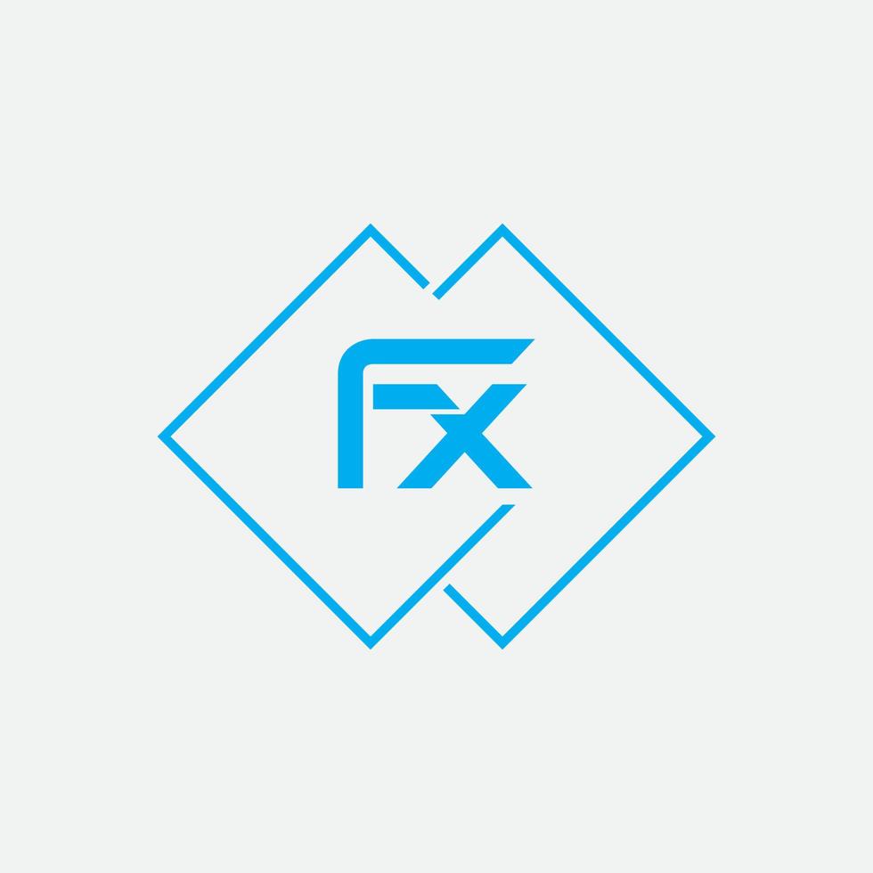 FX letter logo design vector