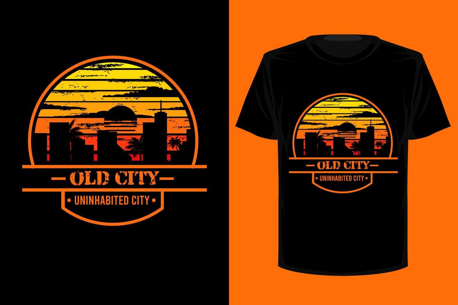 diseño de camiseta vintage retro de la ciudad vieja vector