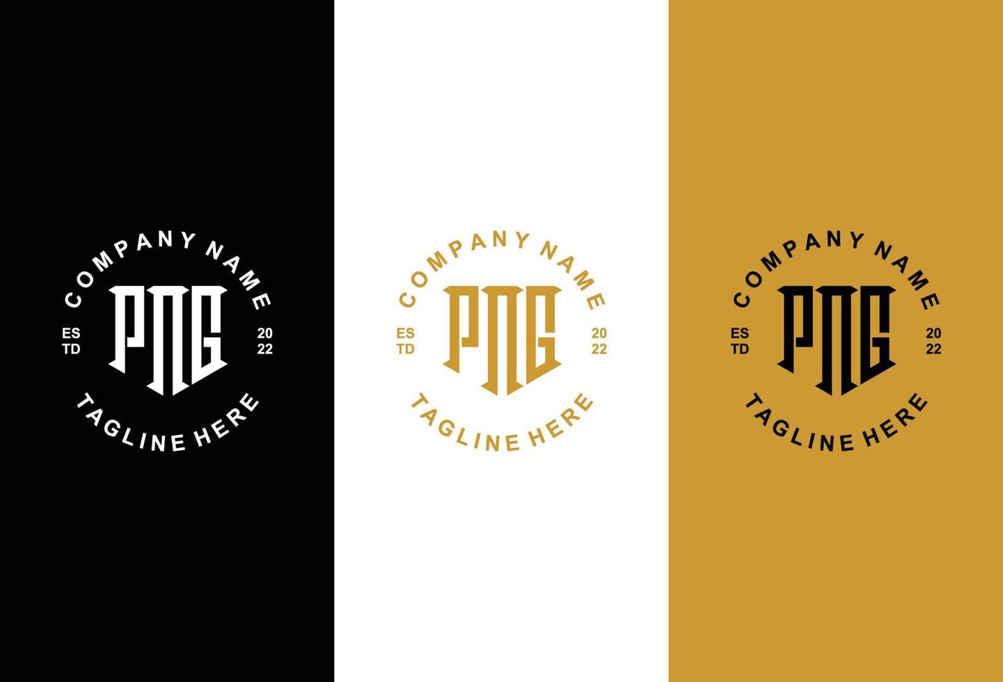 Creative letter P N G monogram logo template vector