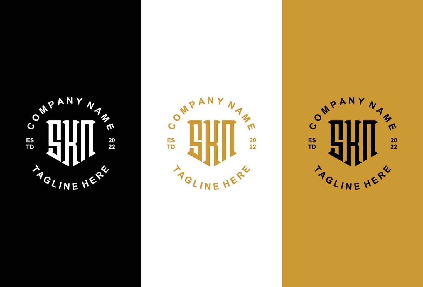 Creative letter S K N monogram logo template vector