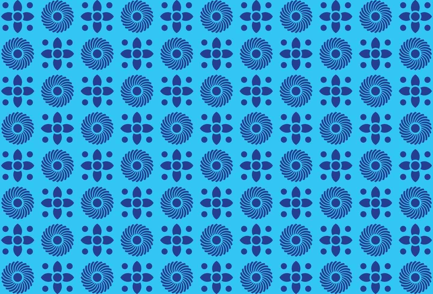Abstract blue geometric flower seamless pattern vector