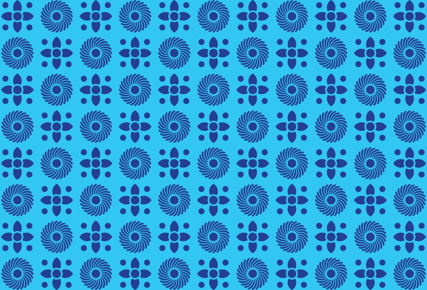 Abstract blue geometric flower seamless pattern vector