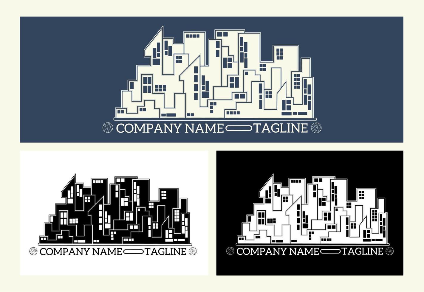 ornamento del logotipo de la plantilla de construcción de la ciudad vector