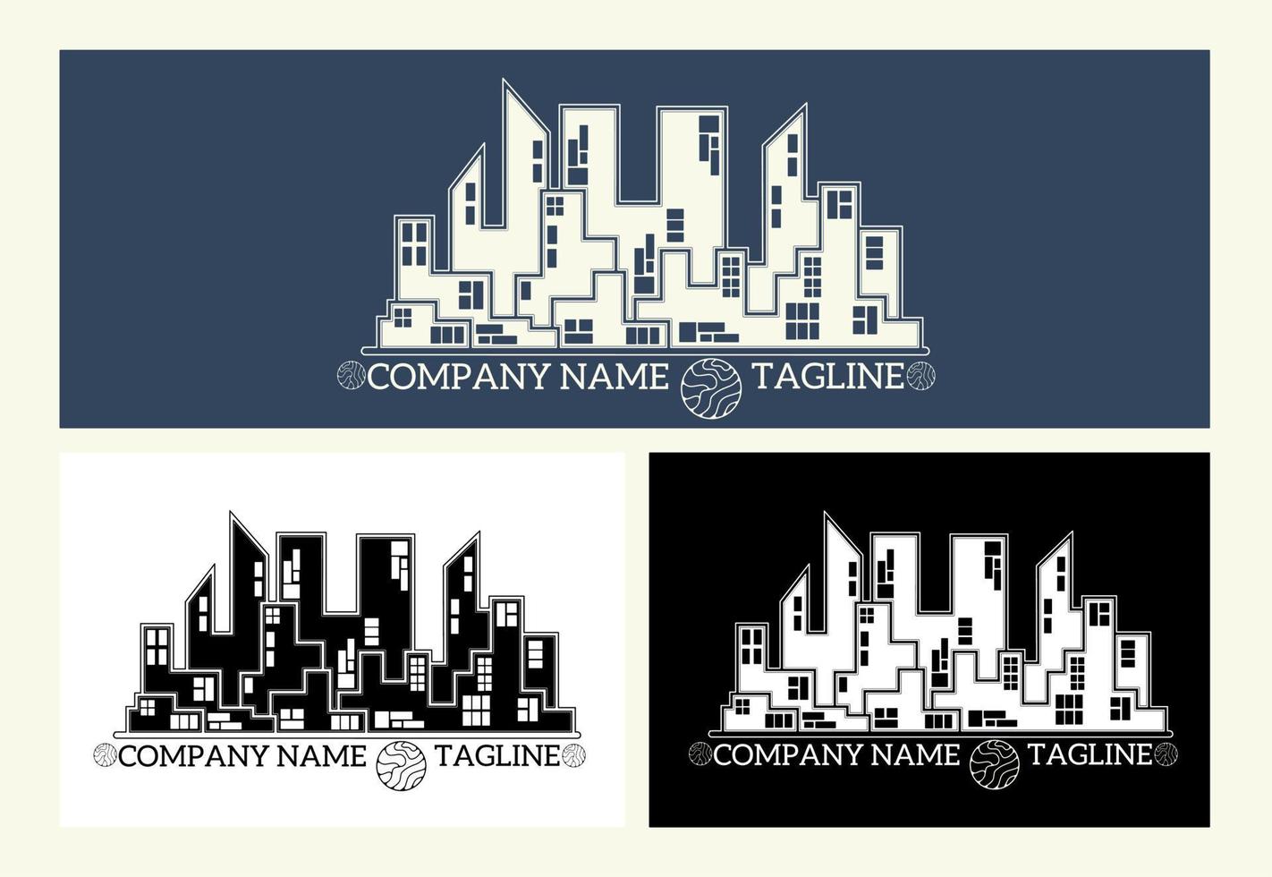 vector de plantilla de logotipo de edificio de viviendas de la ciudad