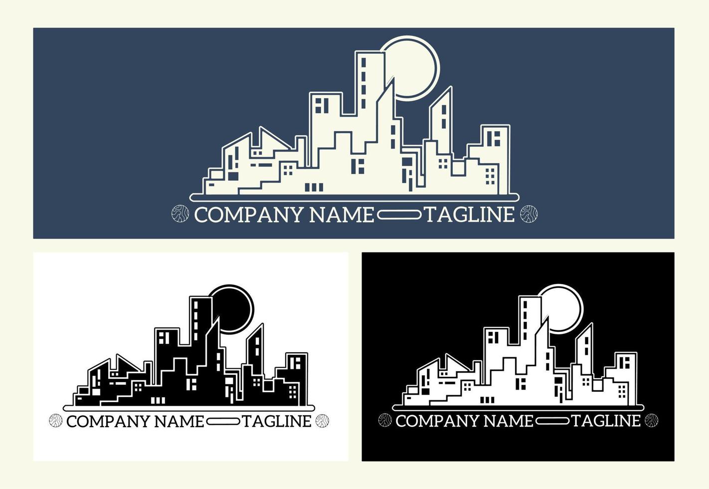 Aesthetic City Building Logo Template Design vector