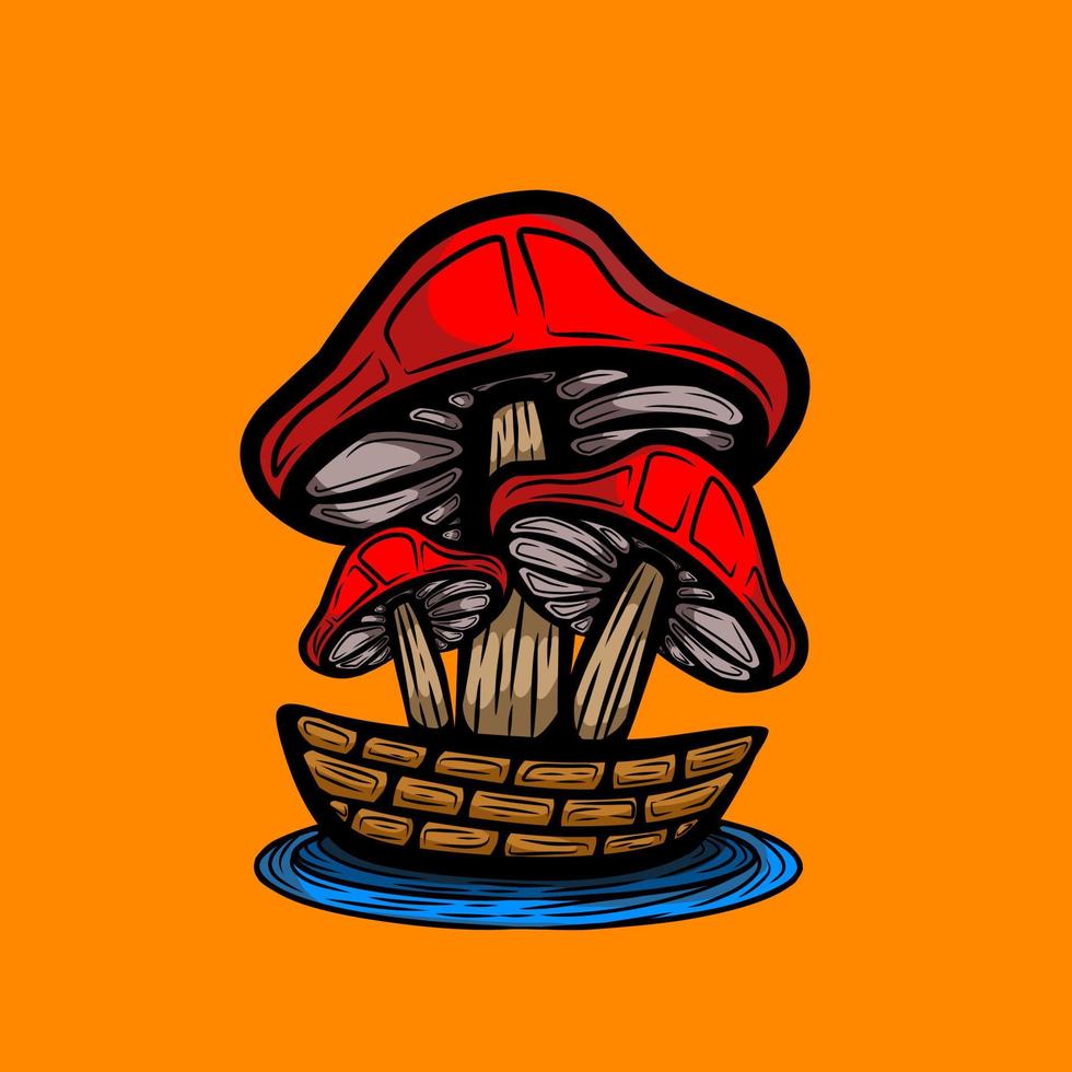 Vintage mushroom vector design