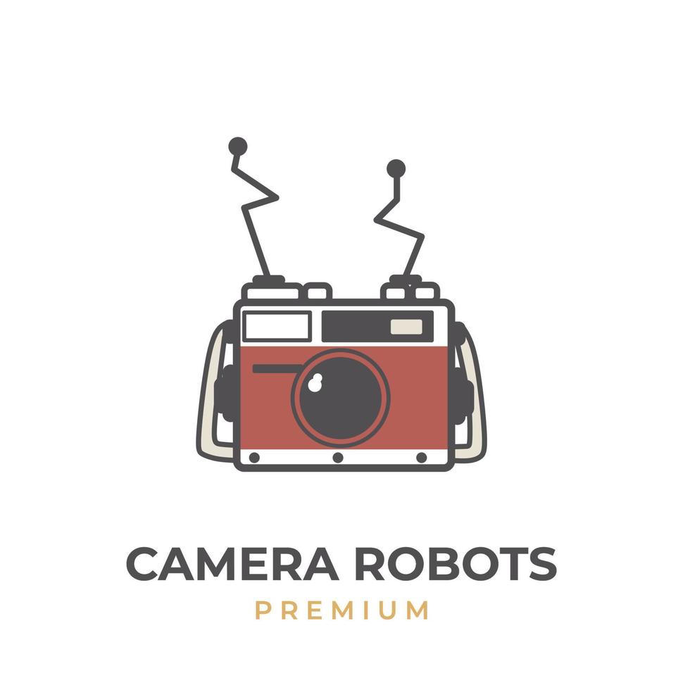 Modern vintage camera robot icon vector