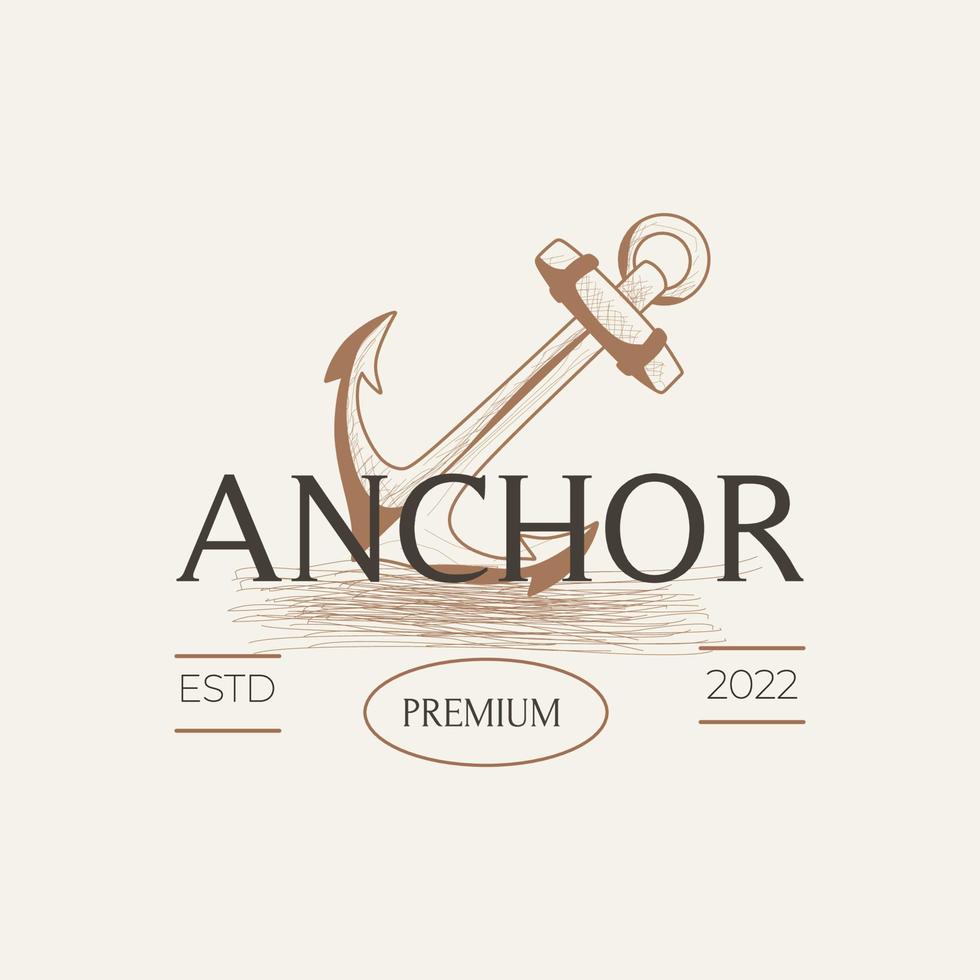 Strong and tough anchor vintage illustration logo vector
