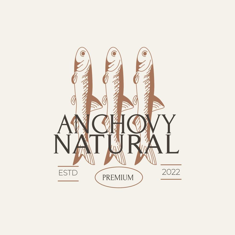 Anchovy vintage illustration logo vector