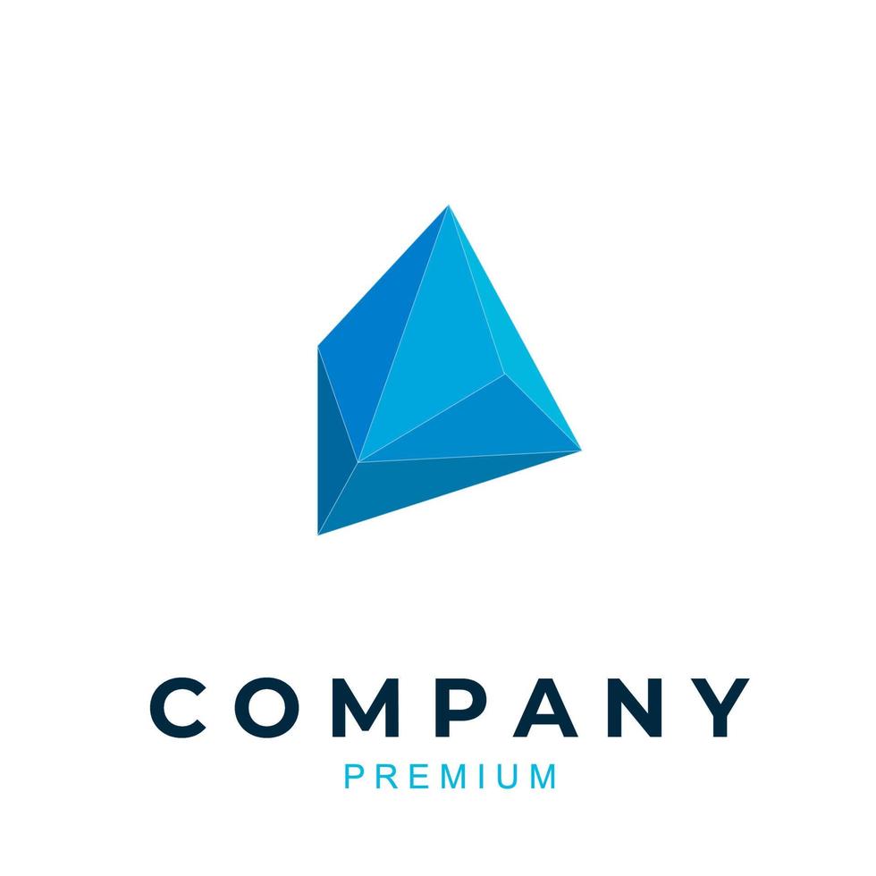 Big and blue diamond stone logo vector