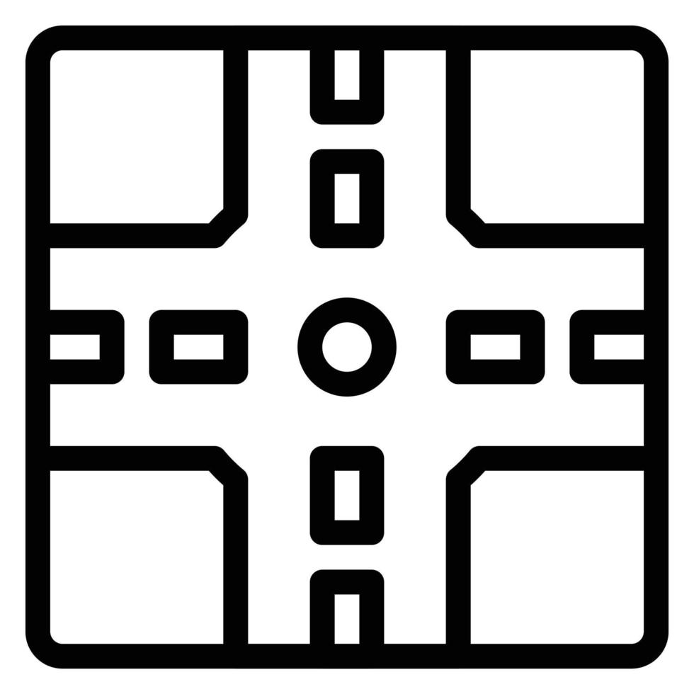 simple crossroad vector icon, editable, 48 pixel