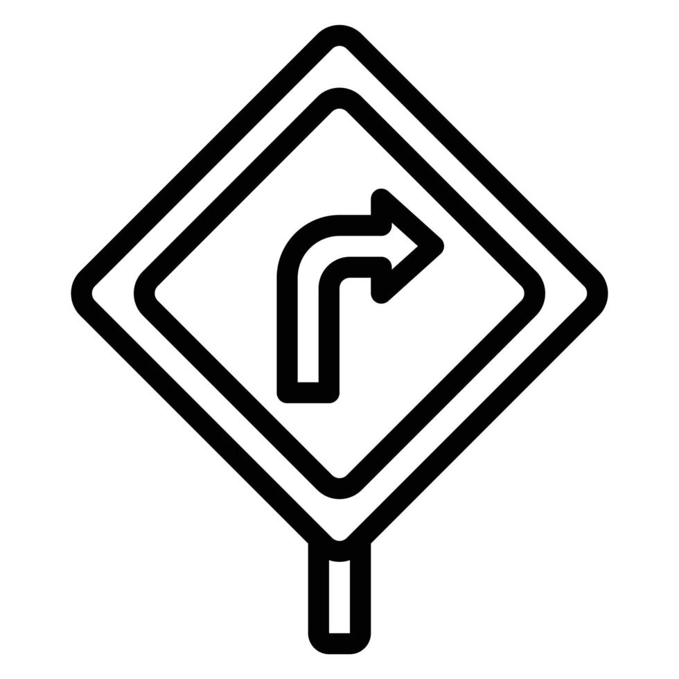 simple turn right icon, editable, 48 pixel vector