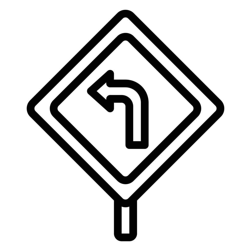 simple turn left icon, editable, 48 pixel vector