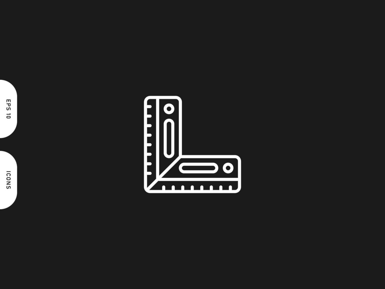 Ruler icon line free vector