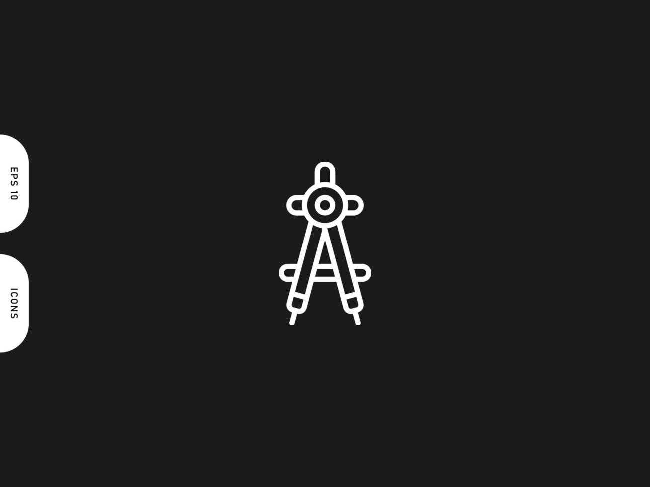 Compass icon line free vector