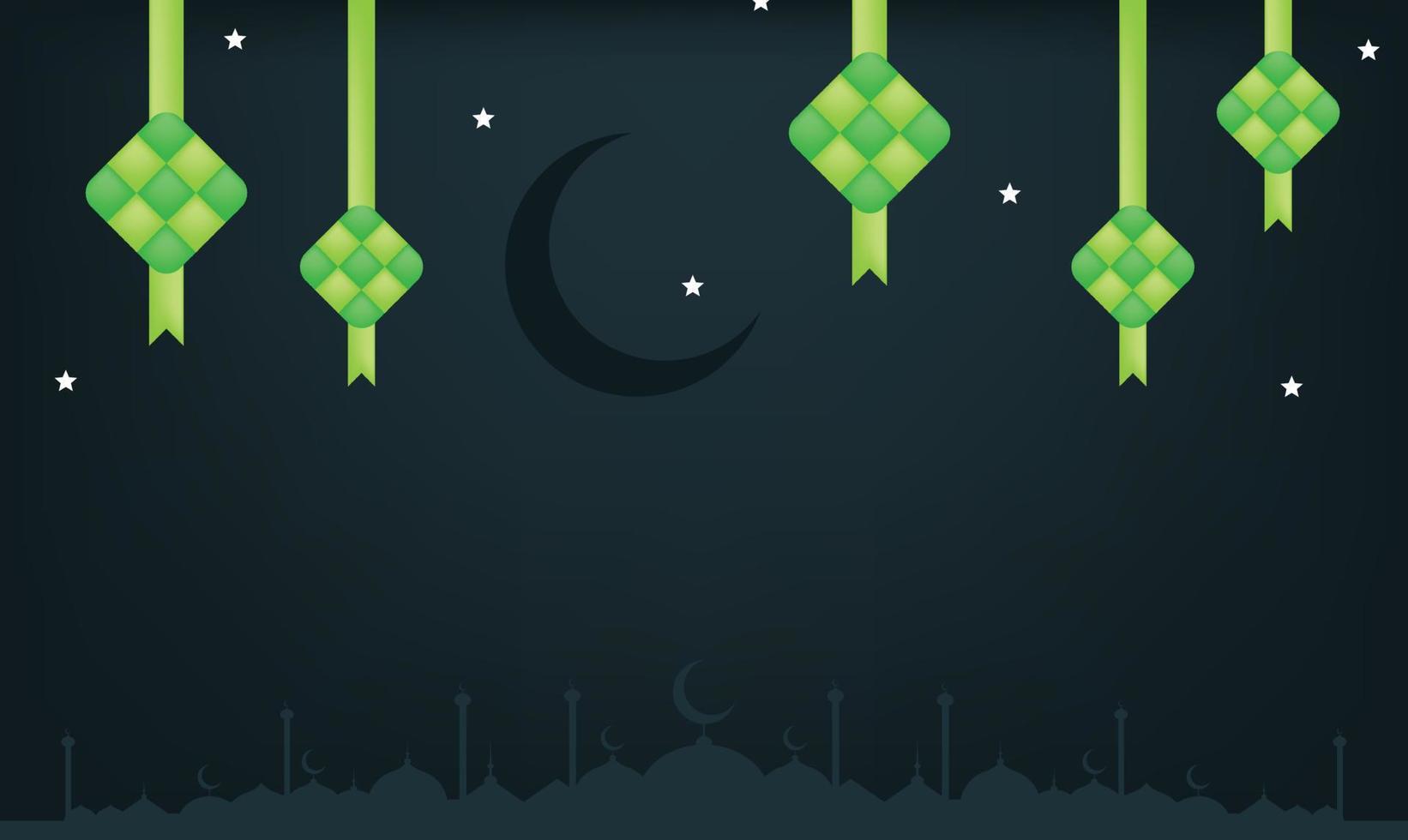 Realistic ramadan kareem flat eid al-fitr illustration mubarak wallpaper hari raya aidilfitri vector