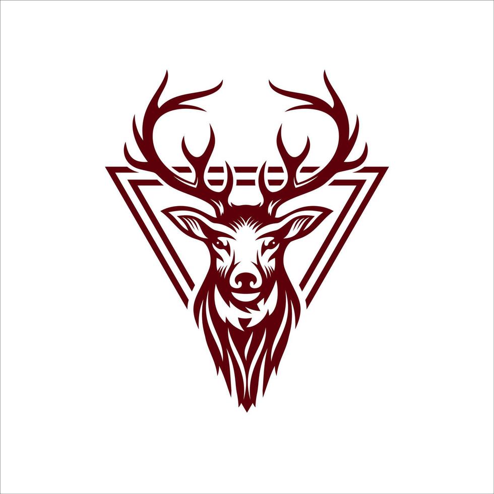 Vintage deer hunter logo design Template vector