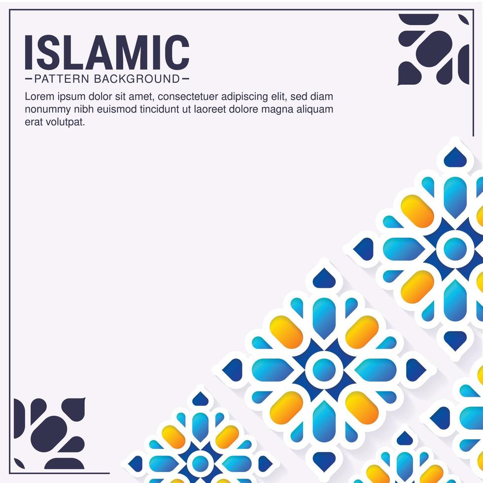 fondo de patrón árabe islámico colorido vector