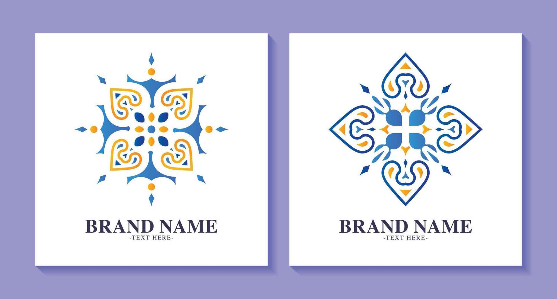 set of colorful art logo designs vector