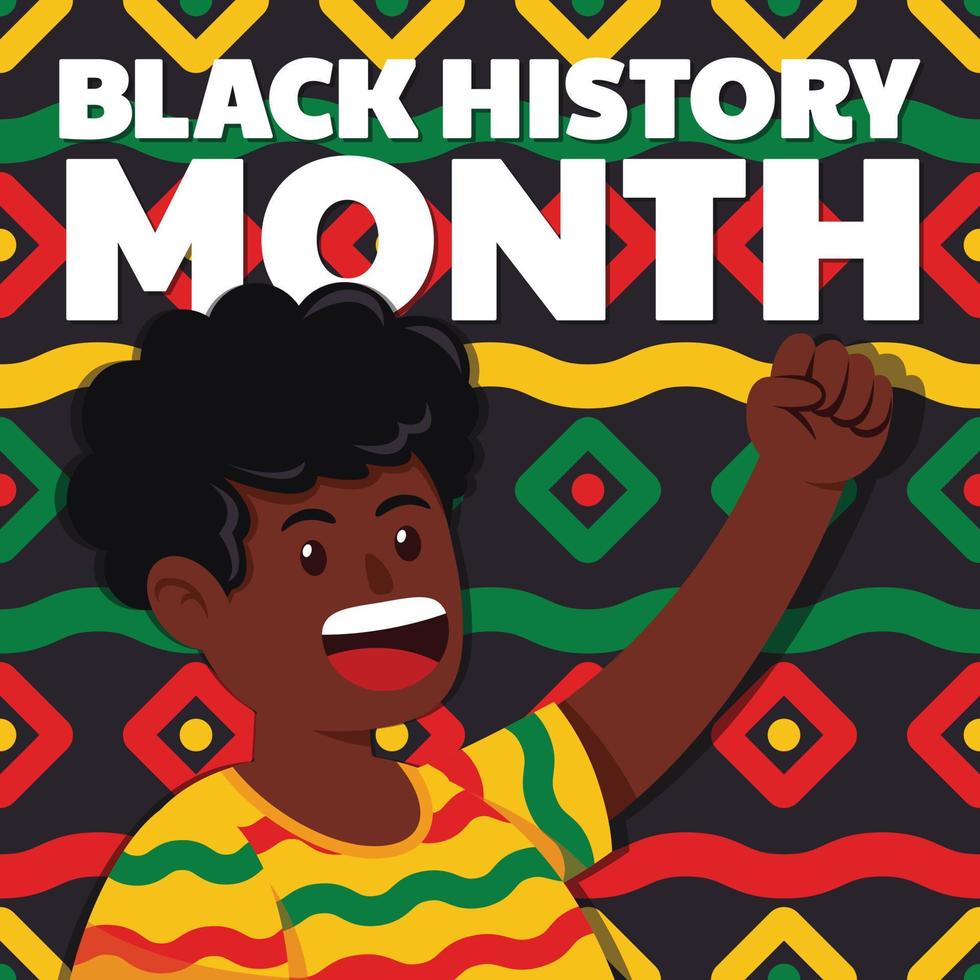 Happy People Celebrate Black History Month vector