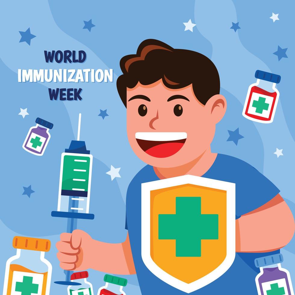 Boy Get Immunization To Preventing From Disease vector
