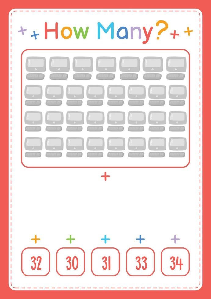 How many activity counting game for kids vector