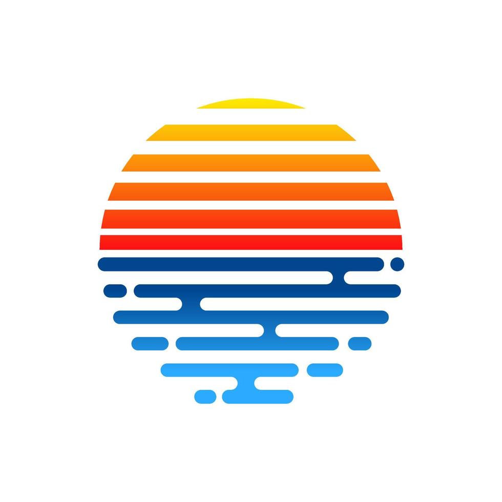 logotipo del paisaje de la isla de playa. vector de diseño de logotipo de playa. playa logo al aire libre verano viajes sol stock vector