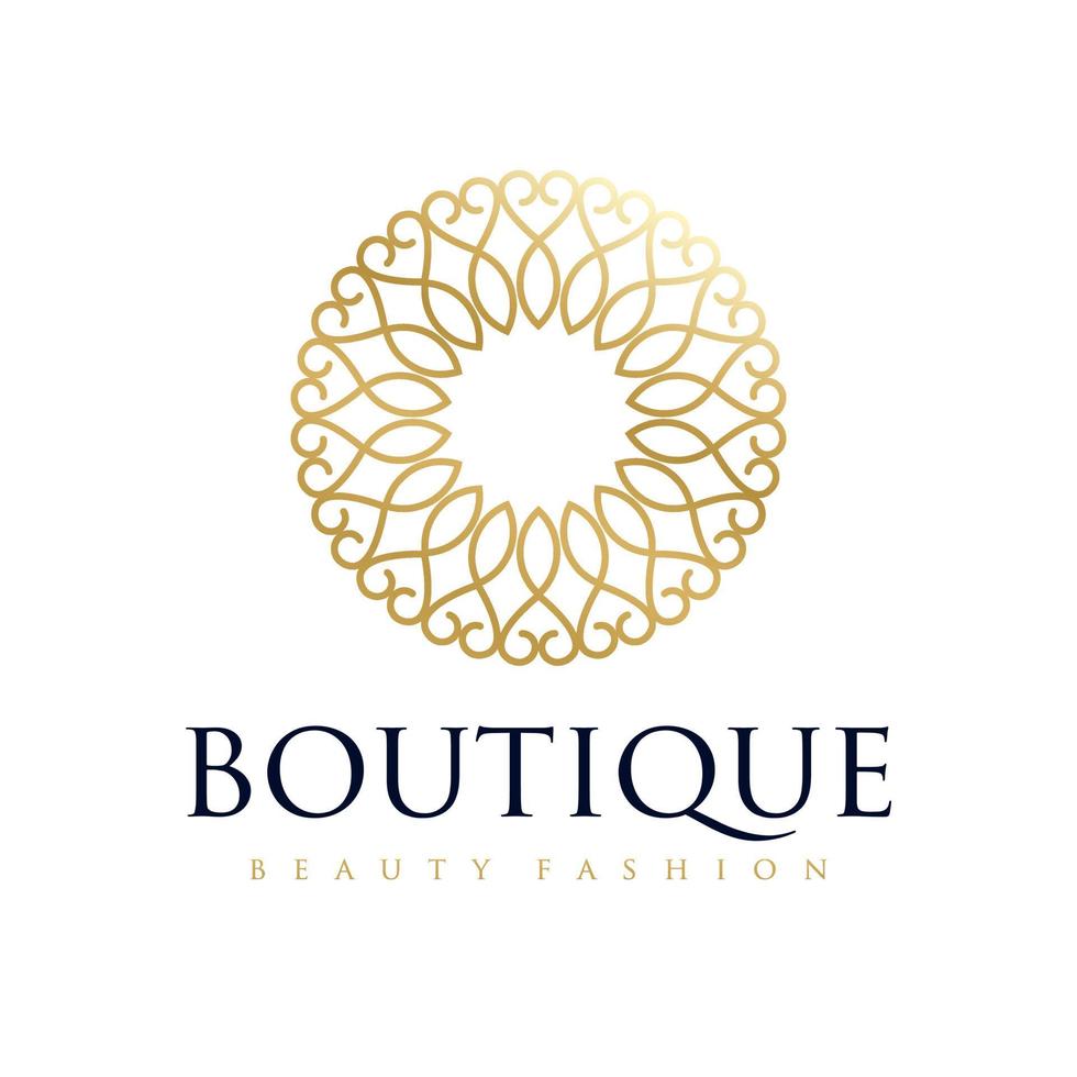 Floral Heraldic Luxury circle Logo template in vector for Restaurant, Royalty, Boutique, Cafe, Hotel, Jewelry, Fashion and other vector illustration