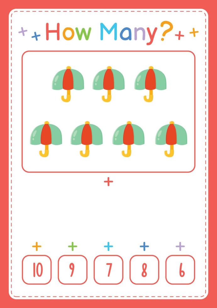 How many activity counting game for kids vector
