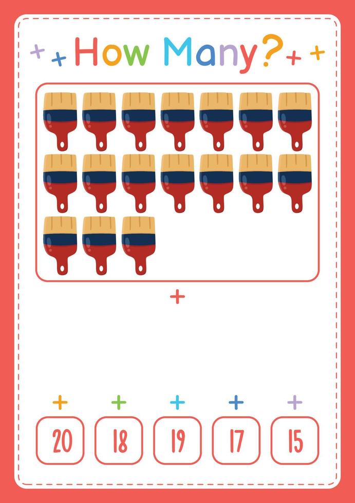 How many activity counting game for kids vector