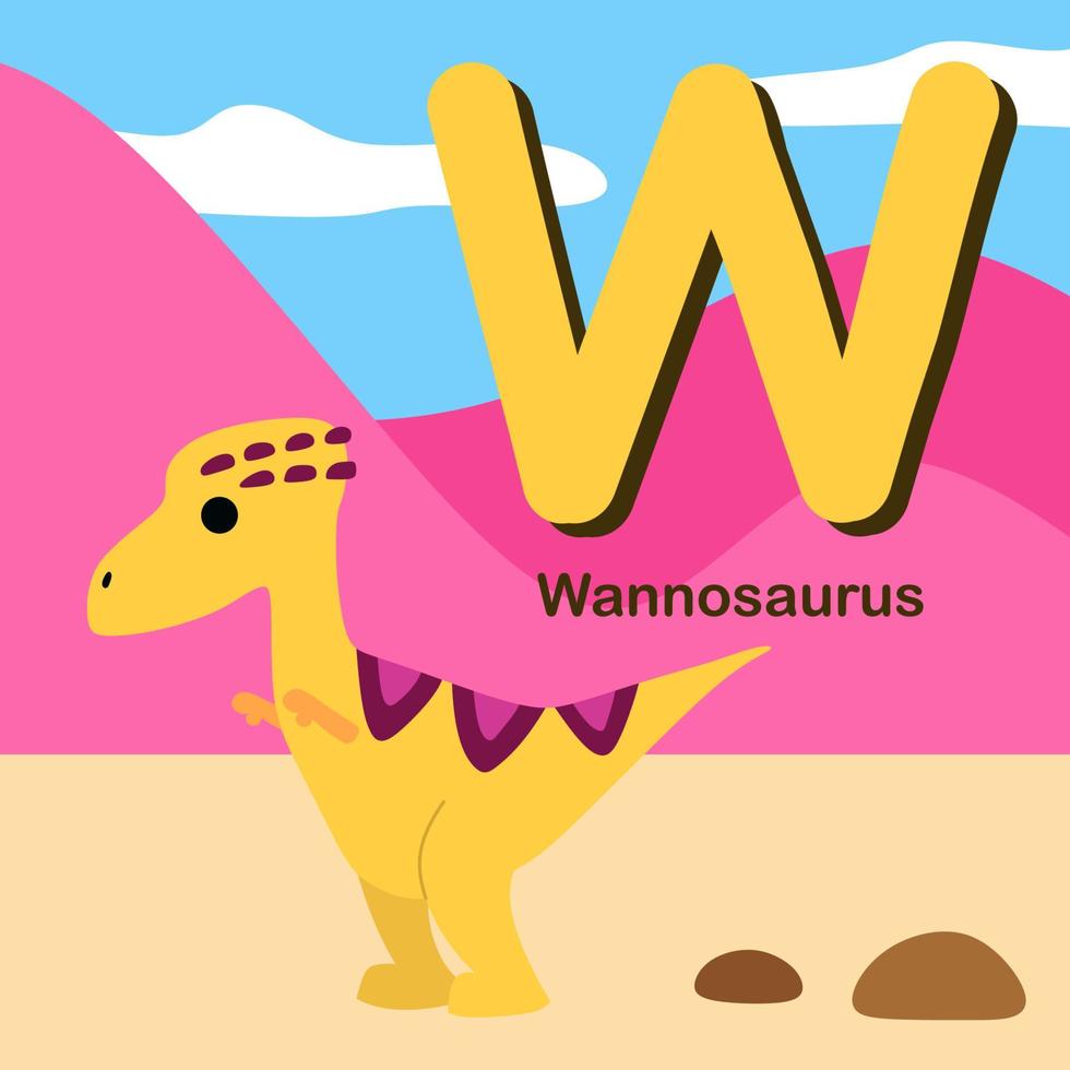 Cute cartoon illustrations with Dinosaur 26 Alphabet vector