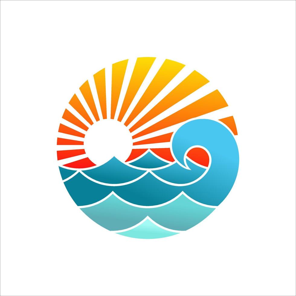 beach logo design vector template
