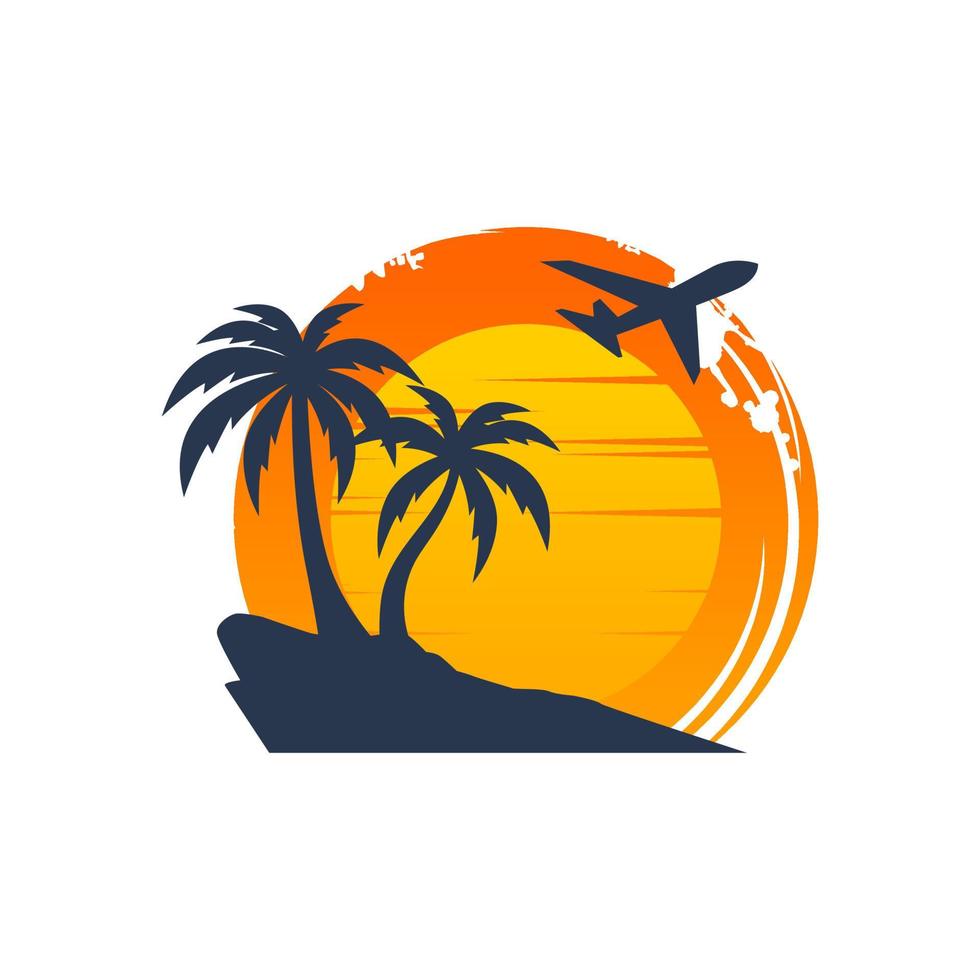 plantilla de vector de diseño de logotipo de playa