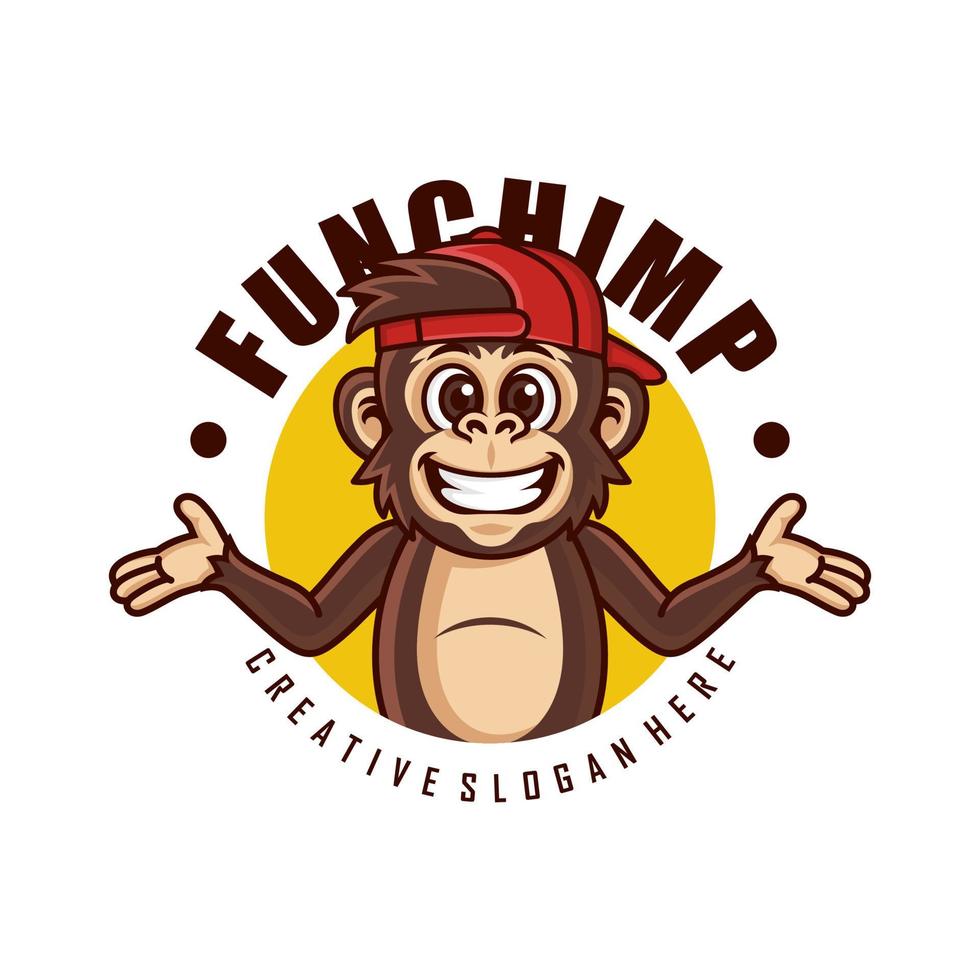 cool monkey logo design vector illustrator