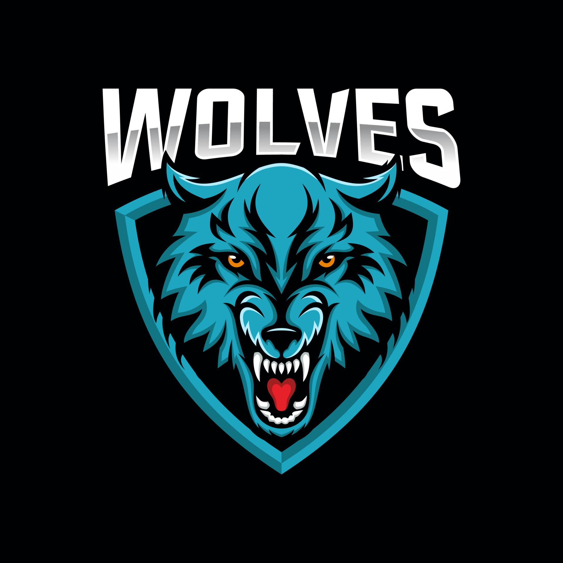 wolf vector mascot logo design with modern illustration concept style